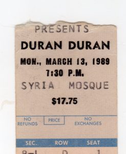 Duran Duran ticket 1989